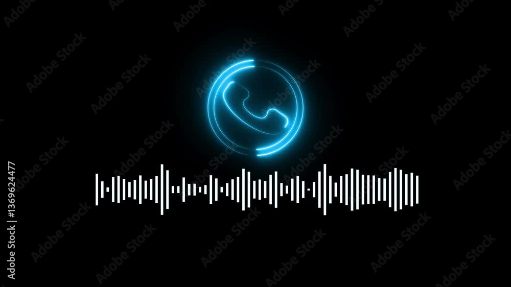 Poster incoming calling icon isolated animation .