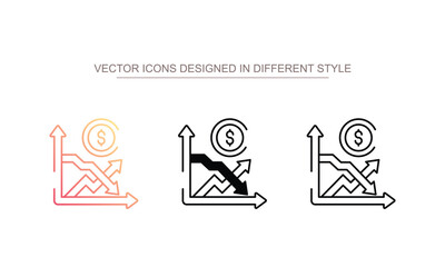 Stock Market icon design with white background stock illustration