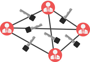 共通鍵暗号方式のイラスト