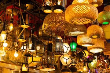 Lamps in a market in Chandni Chowk