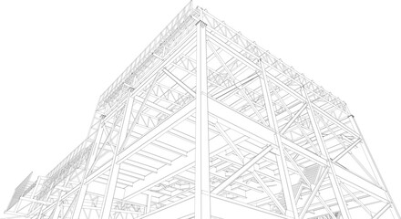 3D illustration of industrial project