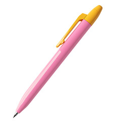 Pink and yellow ballpoint pen writing tool office supply stationery transparent background