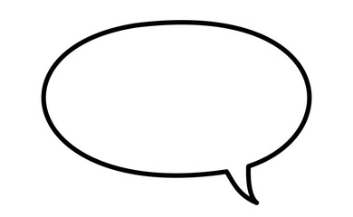 シンプルな手書きの吹き出し（楕円）