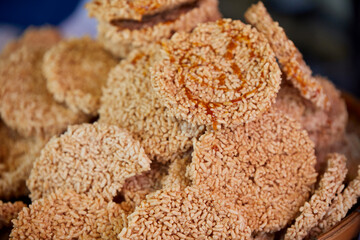 Crispy Rice Cracker with caramelize in market