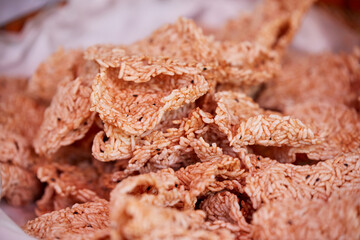Crispy Rice Cracker with caramelize in market
