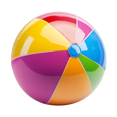 Obraz premium A colorful beach ball with a transparent background, perfect for summer concept designs, vacation brochures, and travel advertising