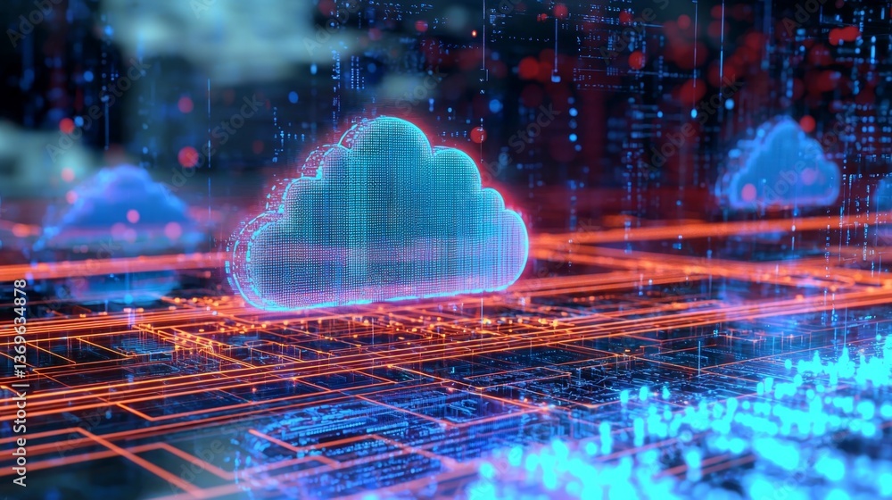 Poster unleashing digital information through advanced cloud solutions.