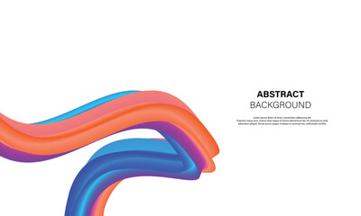 Abstract fluid wave line gradient color blue orange on white background vector design.