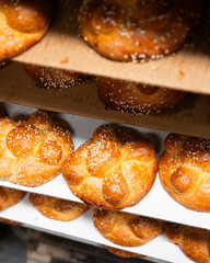 Traditional Mexican bread of the dead for the Day of the Dead celebration in the Oaxaca region.