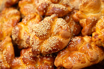 Traditional Mexican bread of the dead for the Day of the Dead celebration in the Oaxaca region.