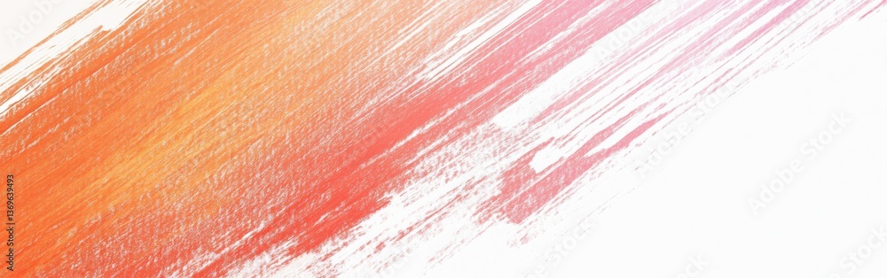 Poster minimalist gradient of pencil strokes blending warm tones of orange and red towards a light backgrou