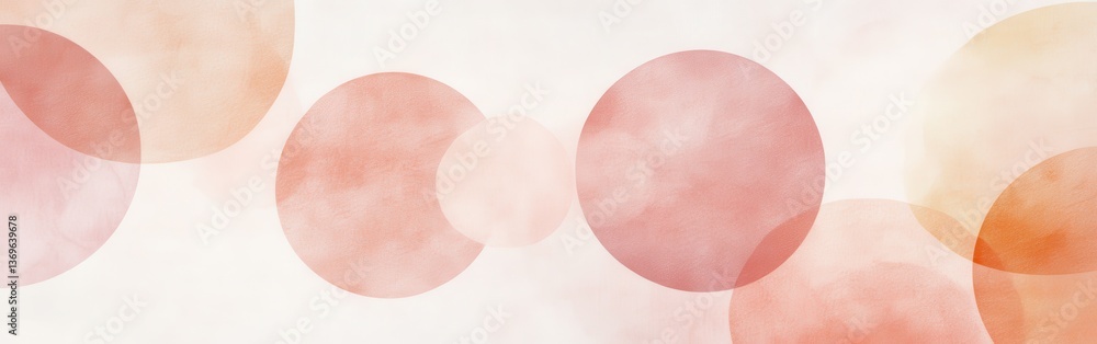 Poster Minimalist composition featuring soft pencil strokes and circular shapes in warm tones with a subtle background blending techniques