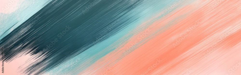 Poster elegant pastel coral pencil strokes create a soothing abstract design with hints of teal