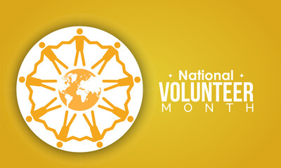 National Volunteer Month. April month Raise unity Awareness Concept. Vector Template.