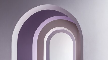 Fototapeta premium Elegant muted lavender and gray arcs create a serene abstract composition in minimalist design