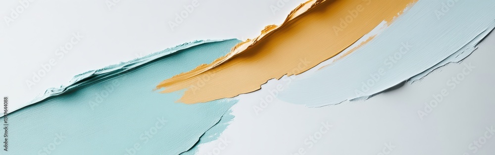 Poster bold color strokes create a dynamic abstract composition on a clean white background