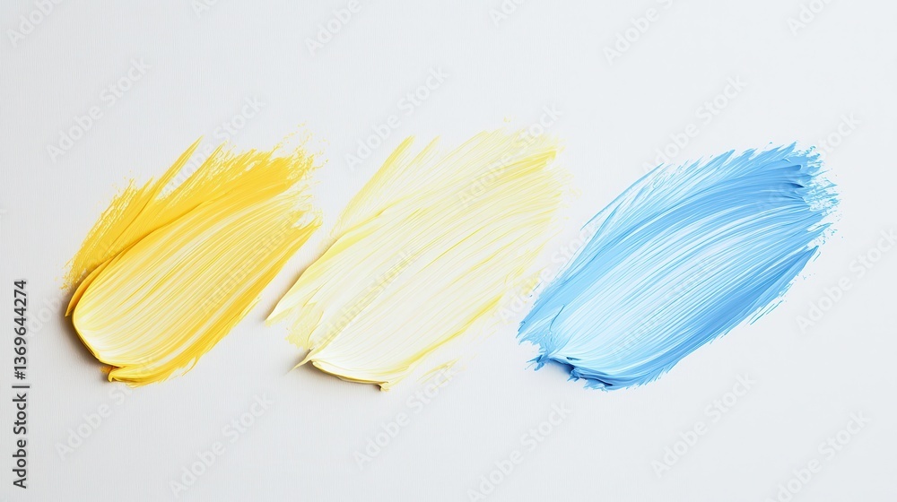 Aufkleber bright pastel paint strokes on a clean white background create a vibrant artistic display in a minim