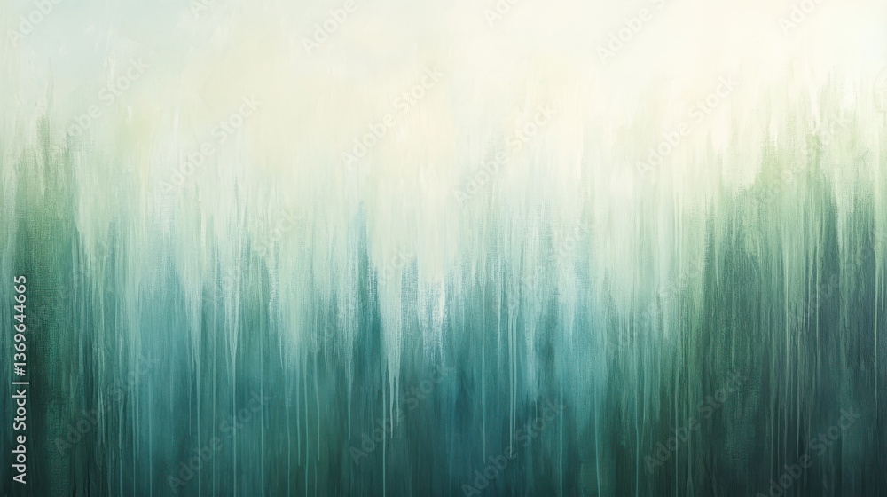 Aufkleber abstract composition with soft vertical lines in calming shades of green and blue showcasing tranqui