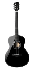 Obraz premium Black Acoustic Guitar on transparent background