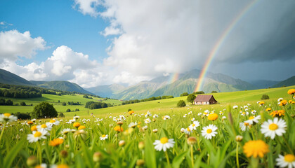 Windmill catching sunlight in open field at sunset, rural serenity