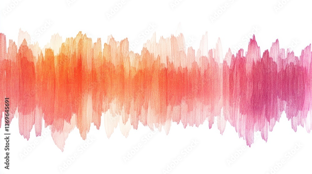 Poster vibrant abstract pencil strokes create a stunning gradient from orange to pink, blending seamlessly 