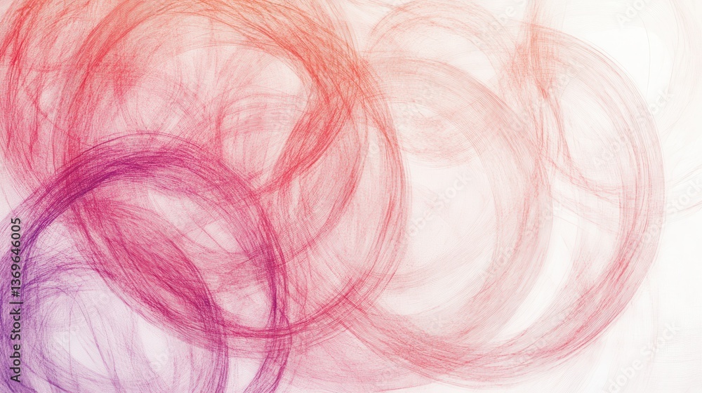 Poster Abstract design featuring colorful pencil strokes in circular patterns conveying movement and creativity