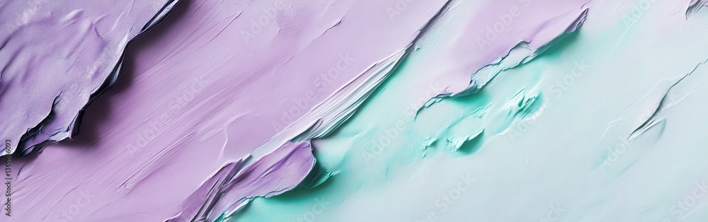 Poster exploration of texture through abstract pencil strokes in gentle lavender and teal hues
