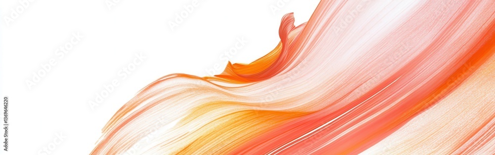Poster Abstract pencil strokes create vibrant waves of color on a white background, illustrating a dynamic artistic expression of movement and form