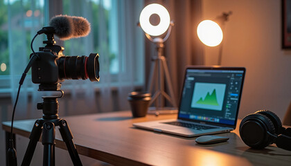 Content Creation Setup in Modern Home Office