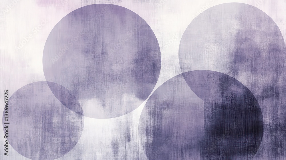 Poster Abstract pastel circles overlap softly in a delicate arrangement creating a soothing visual experience