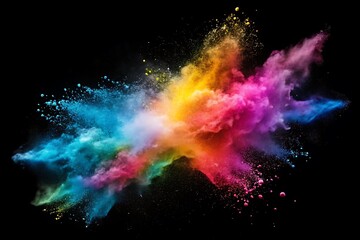 Naklejka premium Colorful explosion of smoke and dust