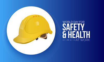 World Day for Safety and Health at Work. April month work, health and medical Awareness Concept. Vector Template.
