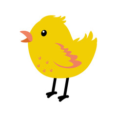 Bright yellow bird singing joyfully in a playful style during vibrant springtime