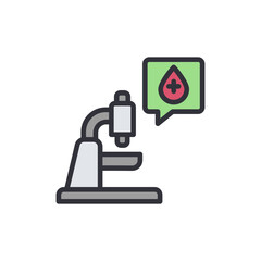 Blood donation research colored icons, minimalist vector illustration ,simple transparent graphic element .Isolated on white background