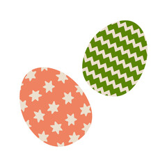 Colorful decorated eggs in festive patterns for a spring celebration