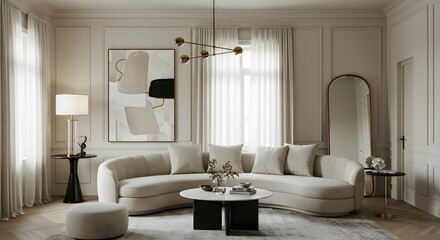 Sophisticated Curved Living Room