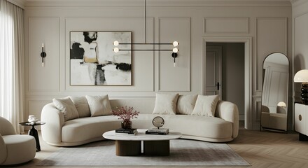 Sophisticated Curved Living Room