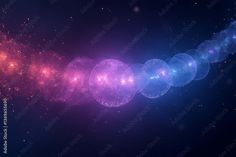 Poster exploring cosmic energy waves digital universe abstract art colorful background dynamic viewpoint