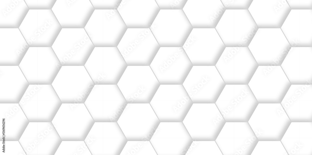 Poster white hexagonal background. luxury white pattern. vector illustration. 3d futuristic abstract honeyc