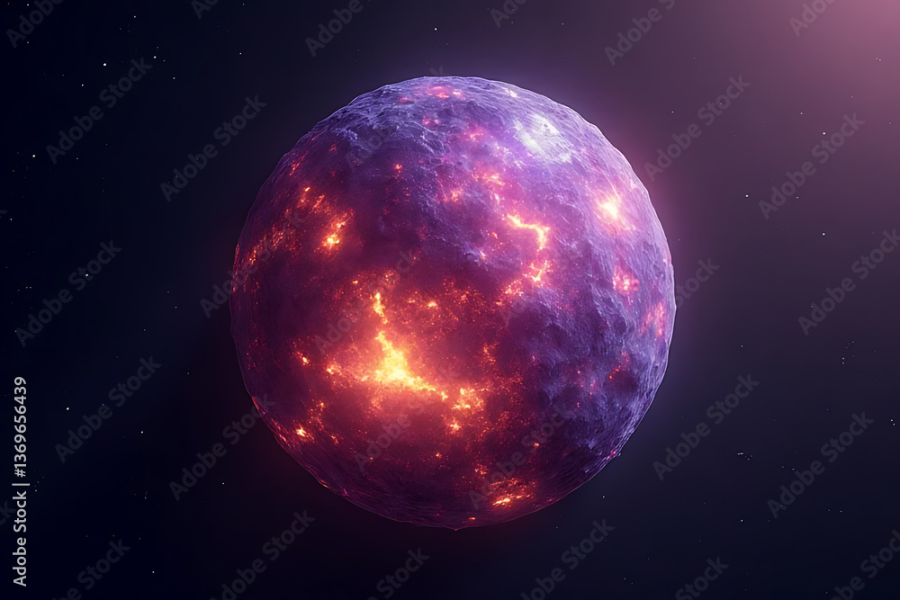 Poster explosive cosmic event observed on fiery planet deep space digital art outer universe close-up