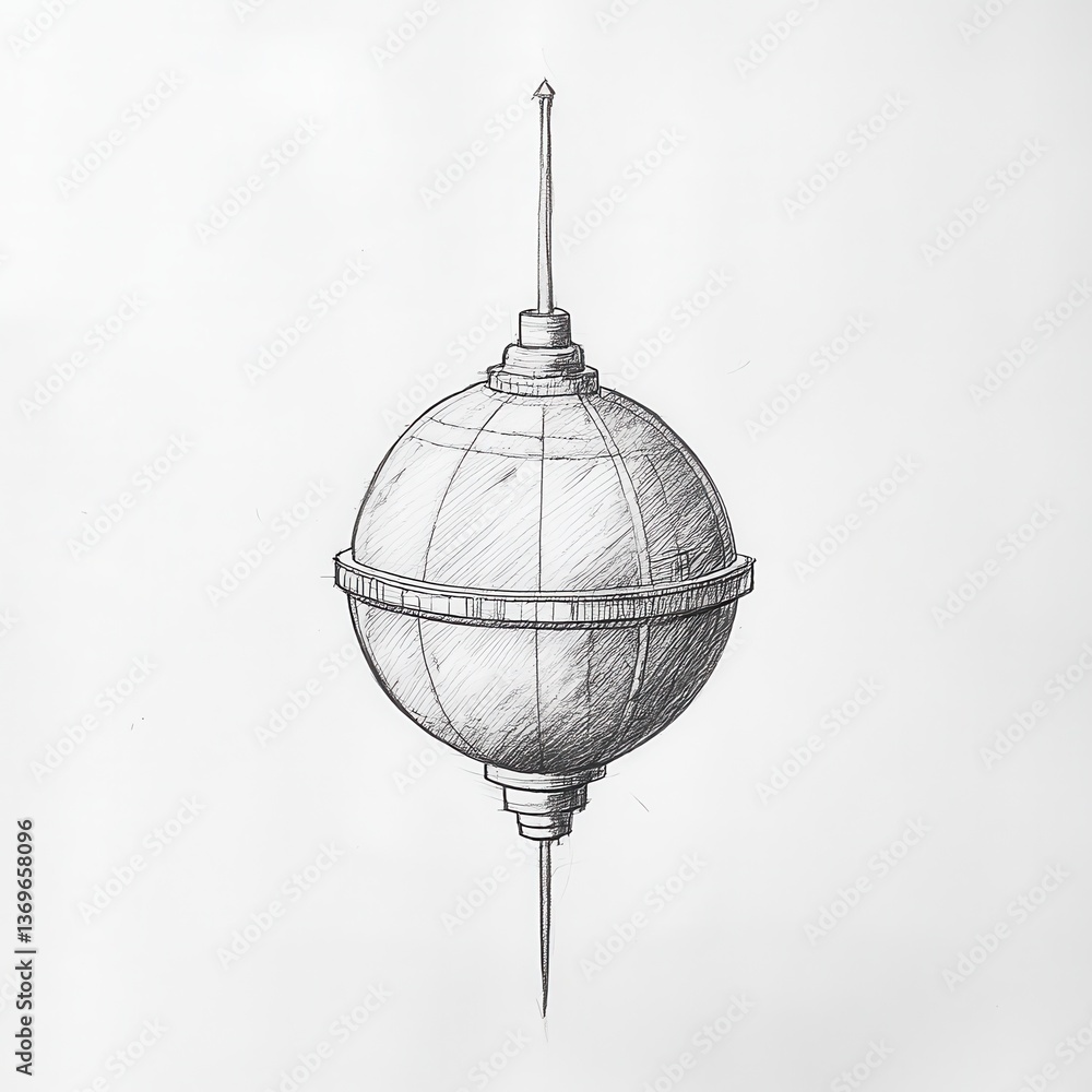 Poster Floating space buoy serves as a critical navigation tool in the vastness of outer space