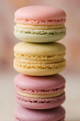 Colorful Stack of French Macarons &ndash; Pastel Dessert Tower

