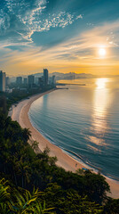 Breathtaking Sunset over Zhuhai: An Alluring Melange of Natural and Urban Beauty