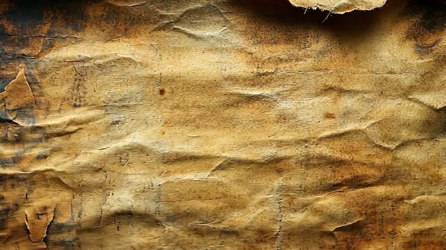 Aged, wrinkled paper with stains and creases