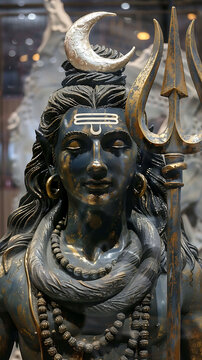 Close-up of a Hindu God Statue