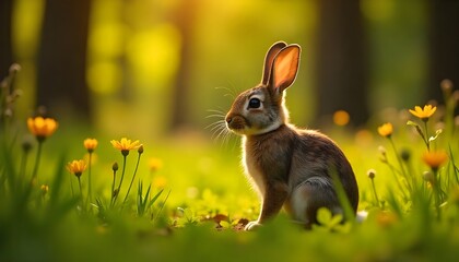 Obraz premium easter bunny in the grass