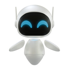 Personal assistant robot. Mini robot 3d character.