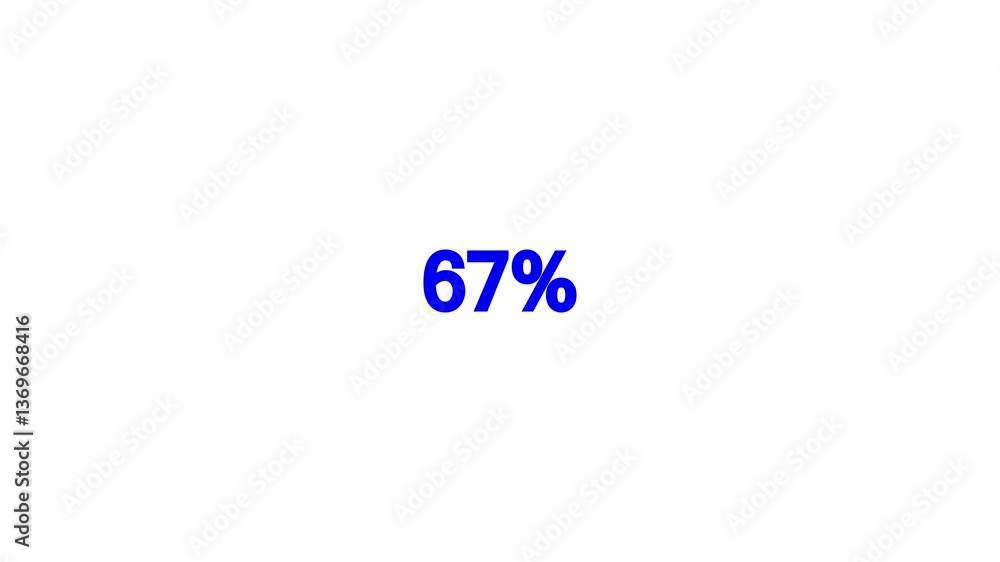 Aufkleber number counter loading animation of 0 to 100, 0 to 100 percent. 0 to 100 percent text animation.