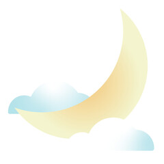 Gradient Moon and cloud