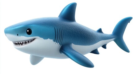 Obraz premium Blue Shark 3D Inflatable Accessory in PNG for Animal and Summer Themes